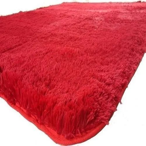 Tapete Peludo Vermelho 60 cm x 100 cm 
