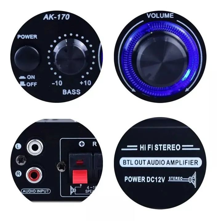 Amplificador de Áudio 400w Hi-Fi Stereo AK-170 - Foto 4