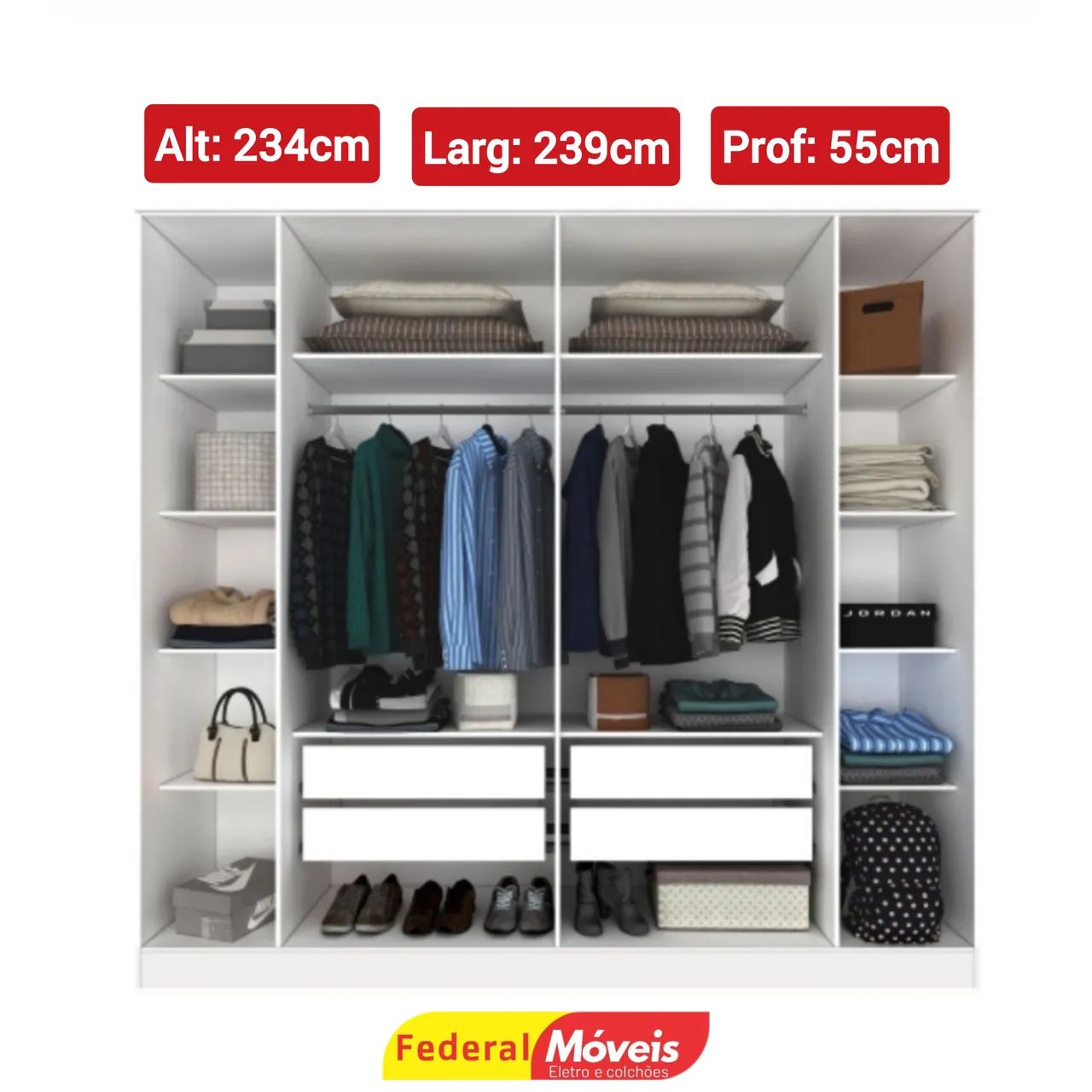 Guarda Roupa 6 Portas e 4 Gavetas Novo Pronta Entrega  - Foto 2