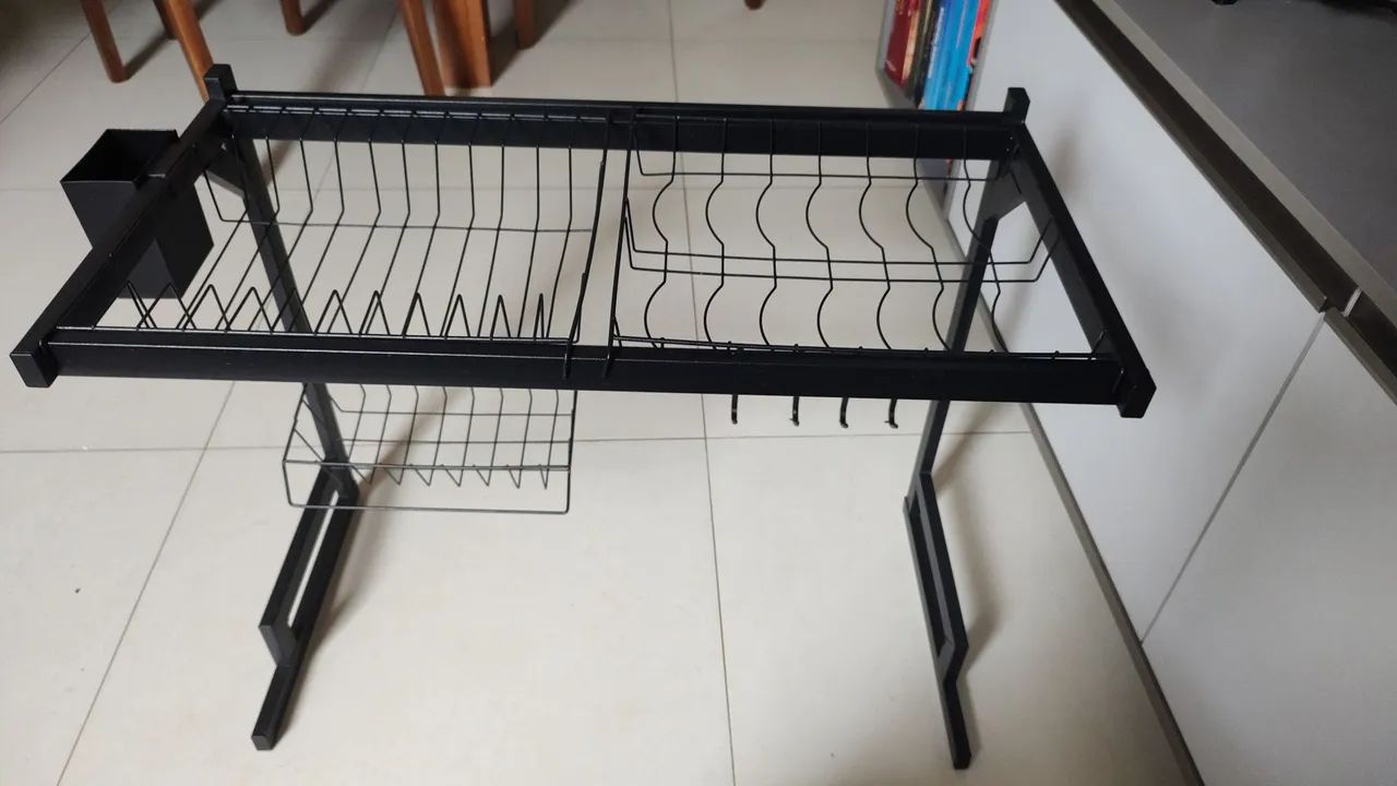 Escorredor de Louça em alumínio Preto - Foto 2