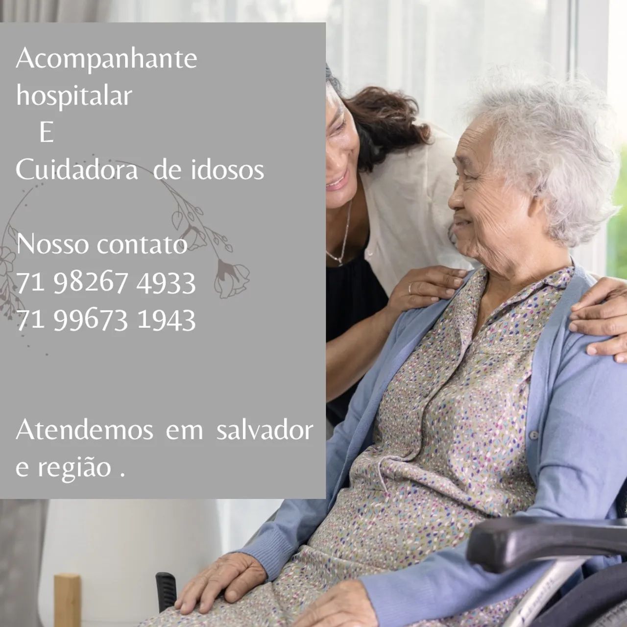 Acompanhante hospitalar e cuidadora de idosos - Serviços - Itapuã, Salvador  1320242829 | OLX