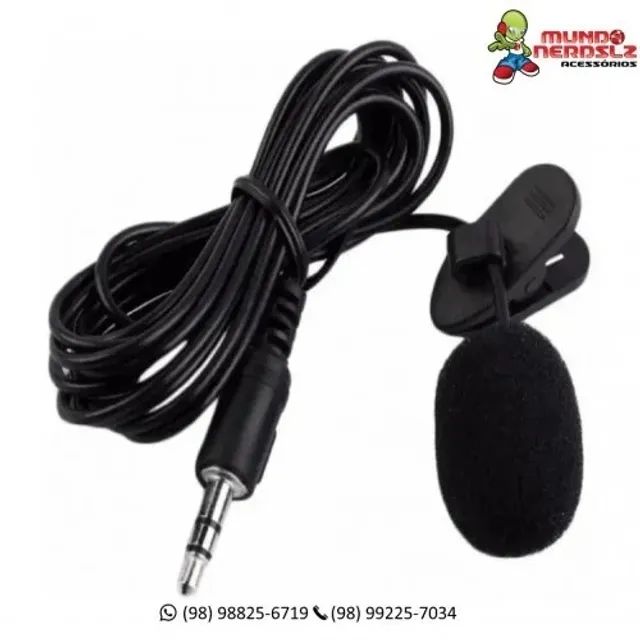 Microfone de Lapela Para Gravações e Transmissões P2, Preto - Lelong  em São Luís ma - Foto 2