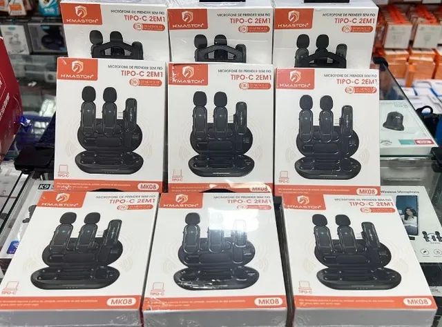Microfone De Lapela Duplo Profissional Influencer Youtuber Cor Preto