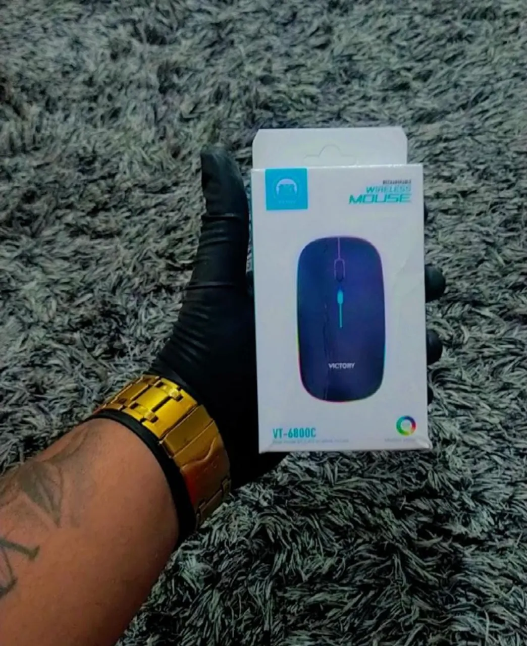 Mouse Sem Fio Wireless Com Bateria Interna Recarregável 2,4 ghz Led RGB