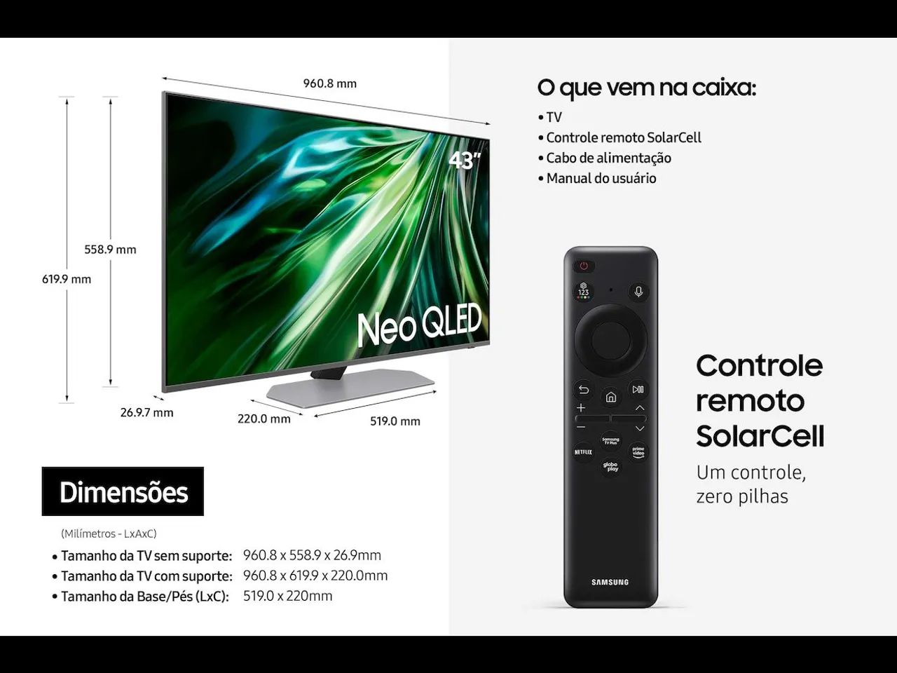 Tv Samsung Neo Qled 43" QN90D nova - Foto 2