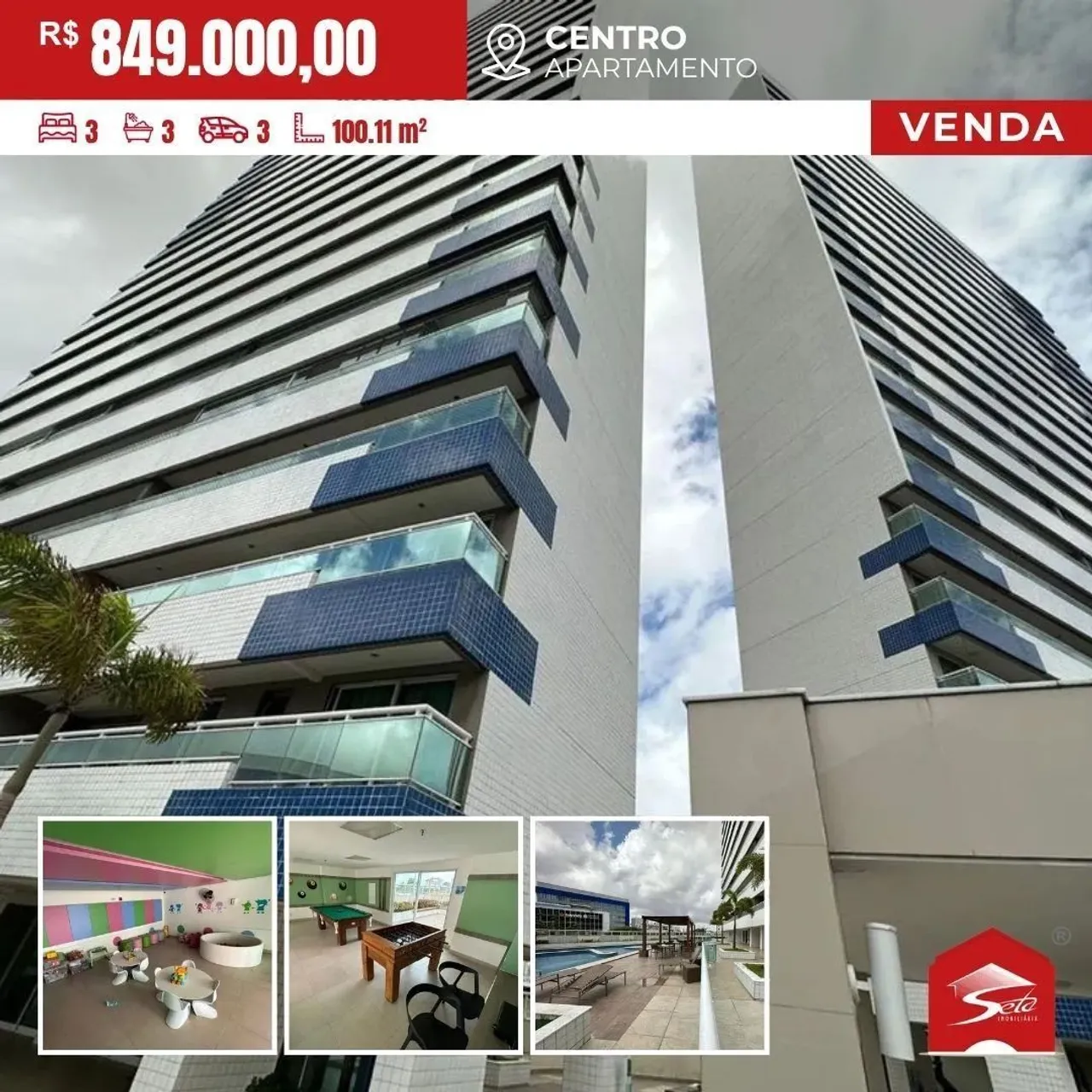 (AP0082) Apartamento no Centro por trás SEST SENAT, medindo 100,11 m²