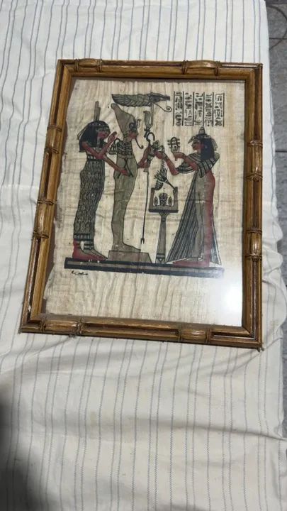 Quadro de papiro egípcio antigo  - Foto 6
