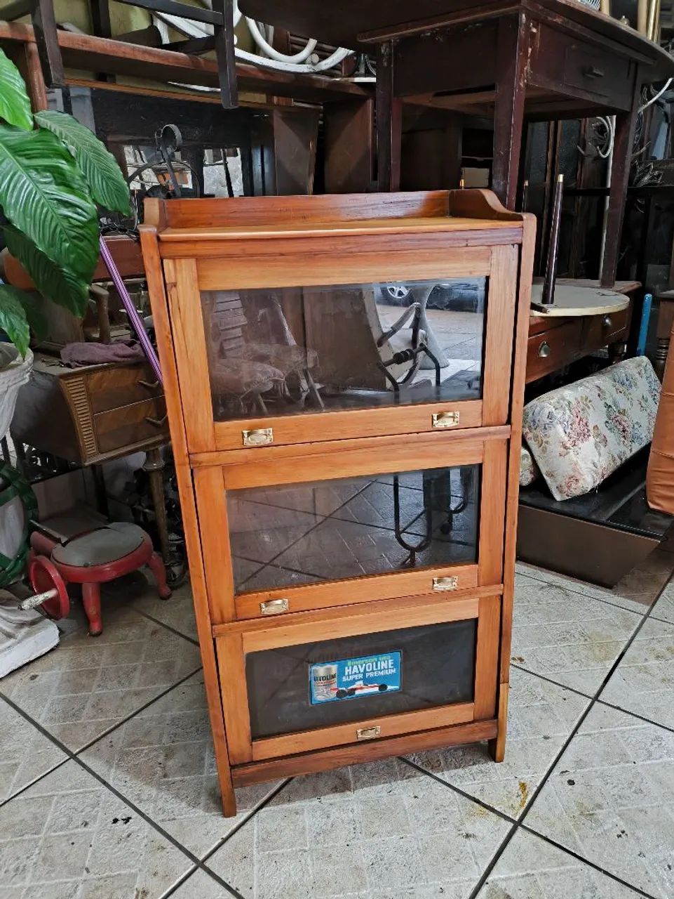 Livreiro cristaleira antiga 64297415228803122