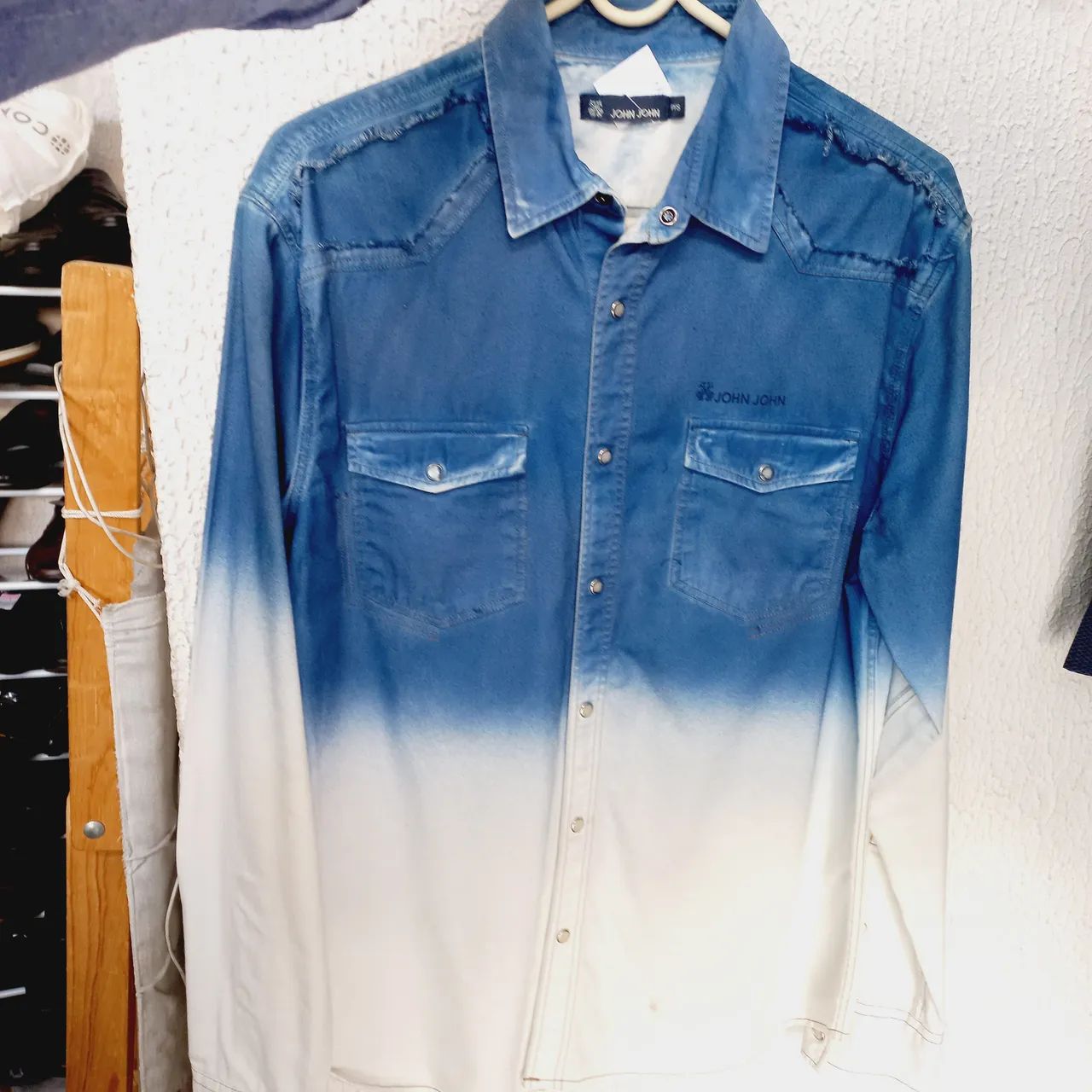 Camisa Jeans John John Jeans - Azul e Branco