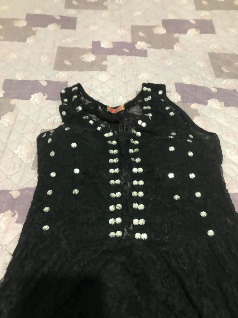 Vestido de renda preto elegante - Foto 5