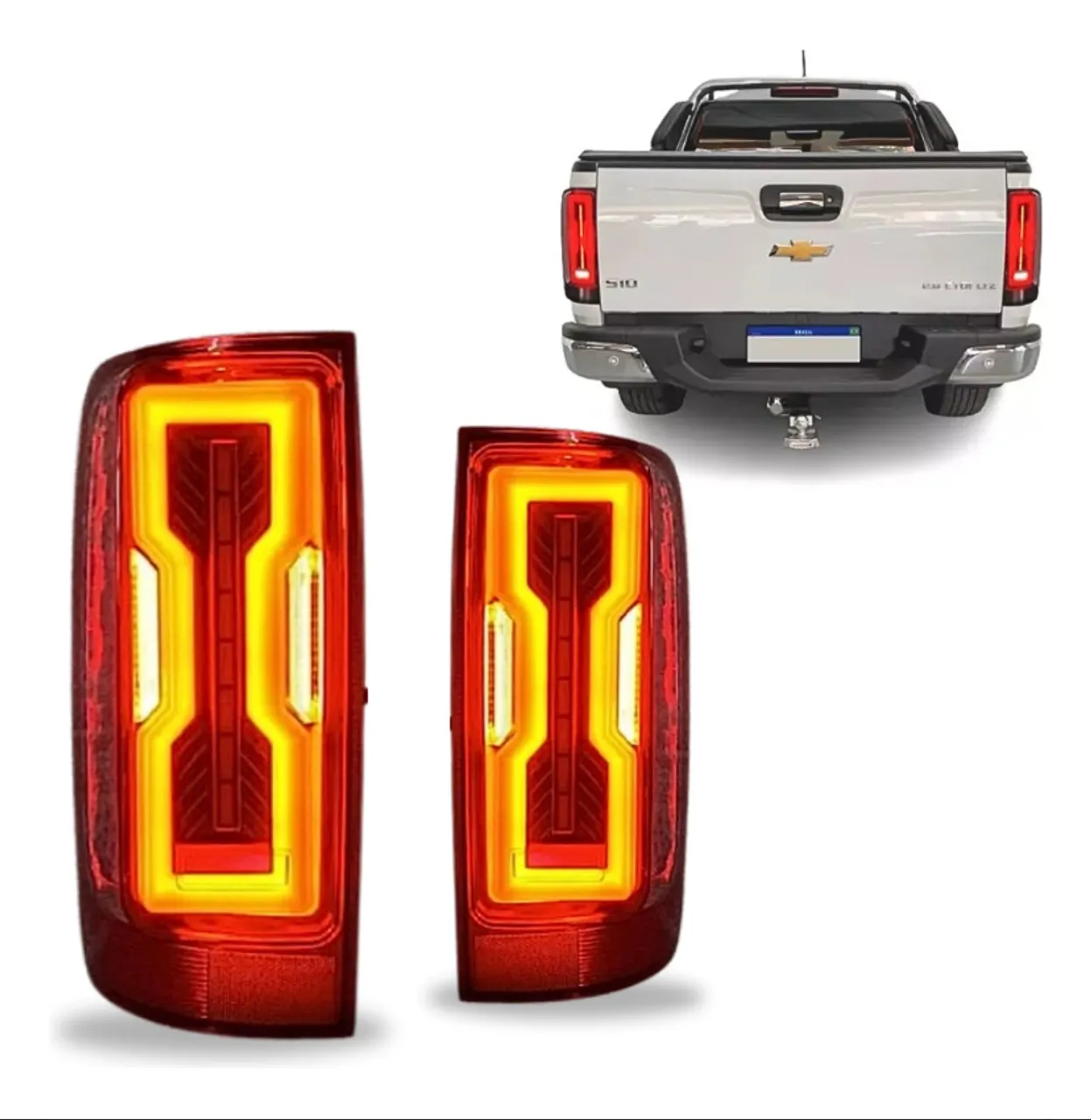 Lanterna Led S10 Dinâmico 3d Gm S-10 2014 2022 Vermelha