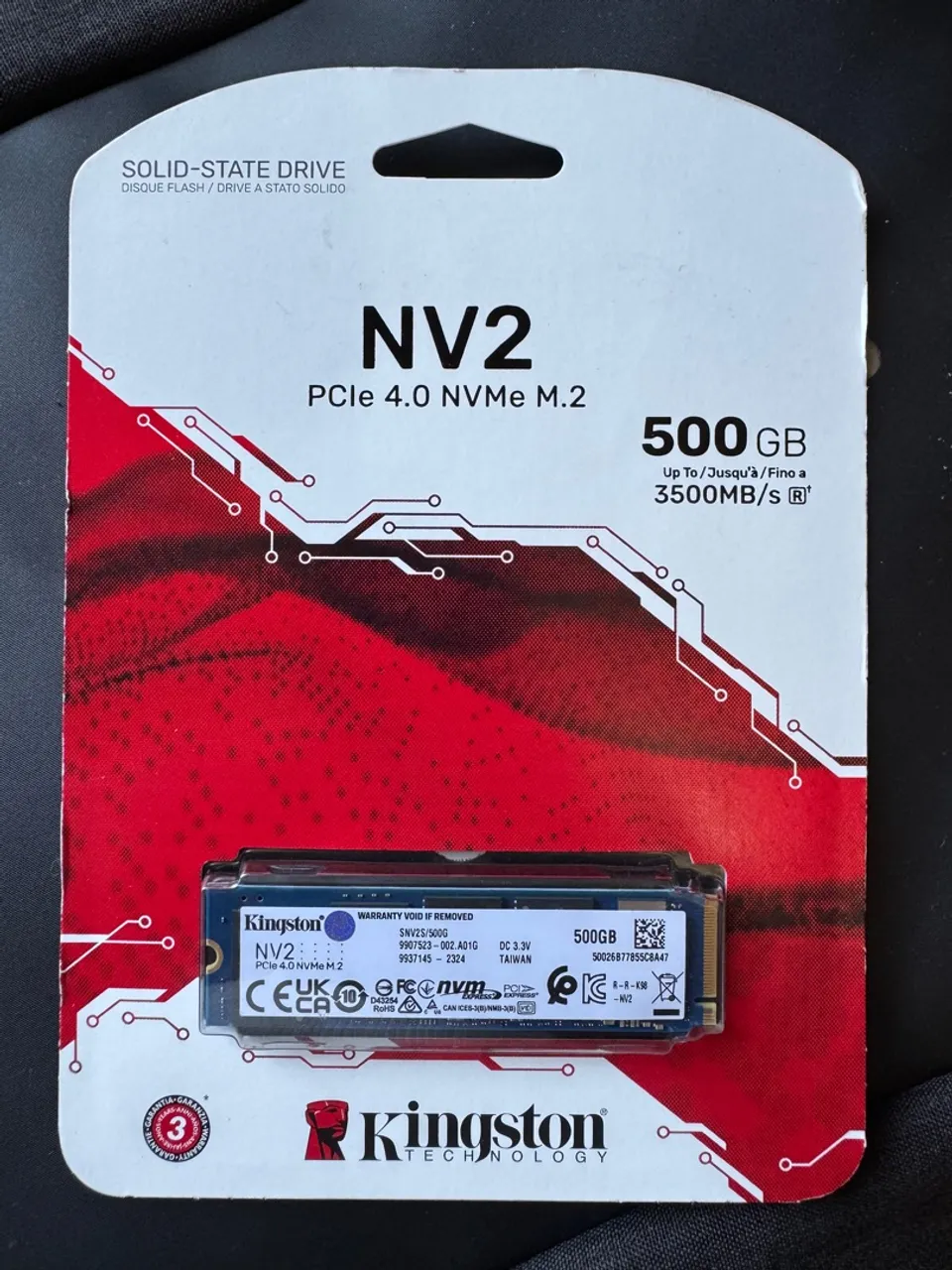 SSD Kingston NV2 500GB PCIe 4.0 NVMe M.2