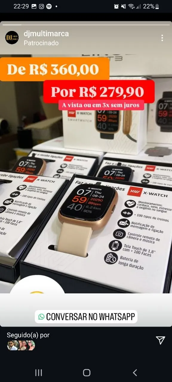 Smartwatch X-Watch - Oferta Imperdível!