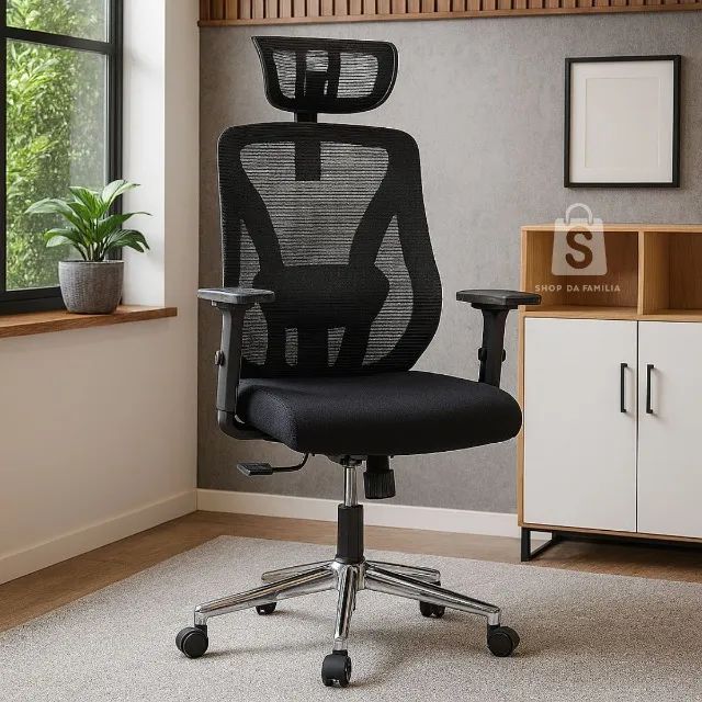 Cadeira Presidente Tela MK-4010 Preta Conforto Ergonômico Modelo Executivo -30029 - Foto 2