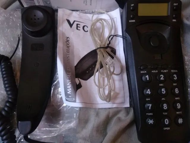 Telefone com fio Preto Vec 46iV9 muito novo - Foto 5