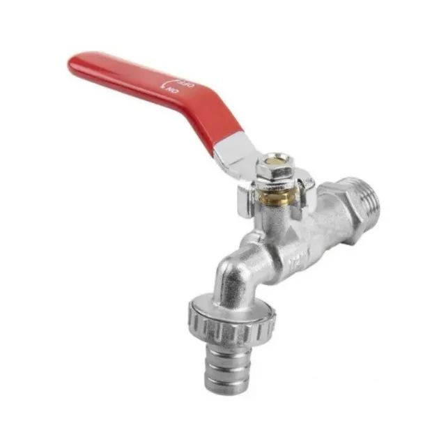 Torneira Esfera Jardim C/ Bico Uso Geral 1/2 X 3/4 Metal Acabamento Polido brilhante Cor P
