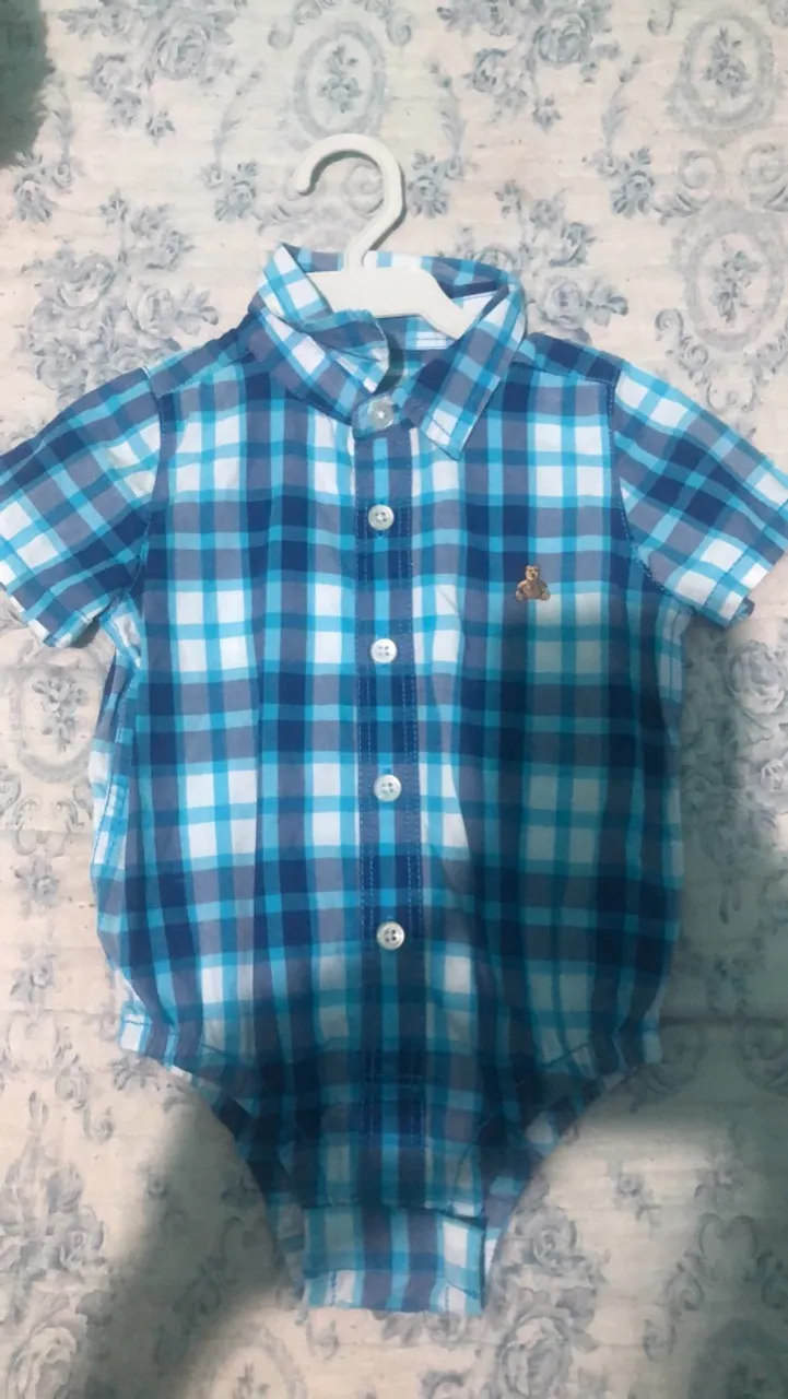 Body Infantil Xadrez Azul GAP