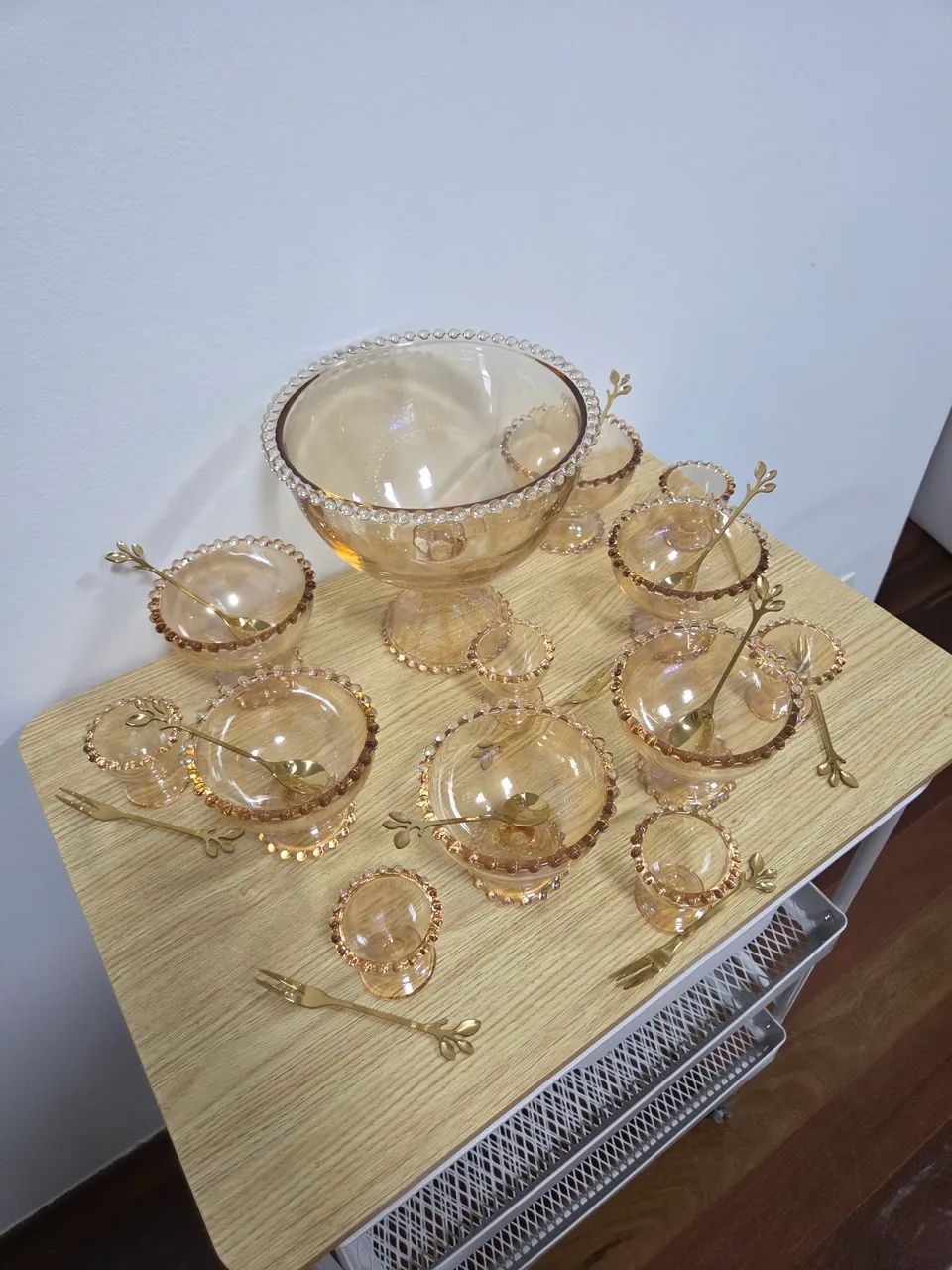 Conjunto de sobremesa novo da Wolff com 25 peças entre vidros e metais - Foto 3