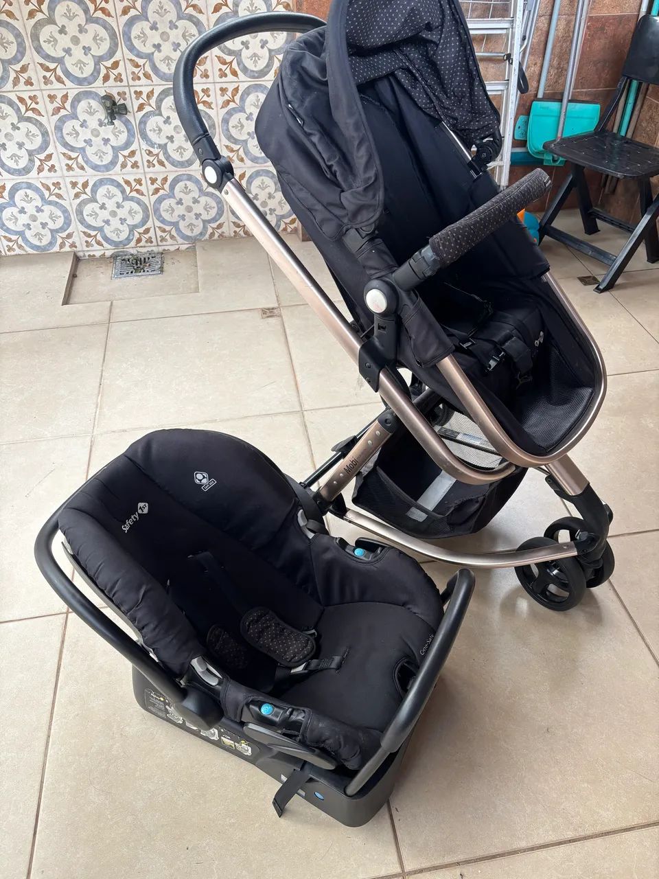Carrinho Moisés com Bebê Conforto 1st Safety - Foto 2