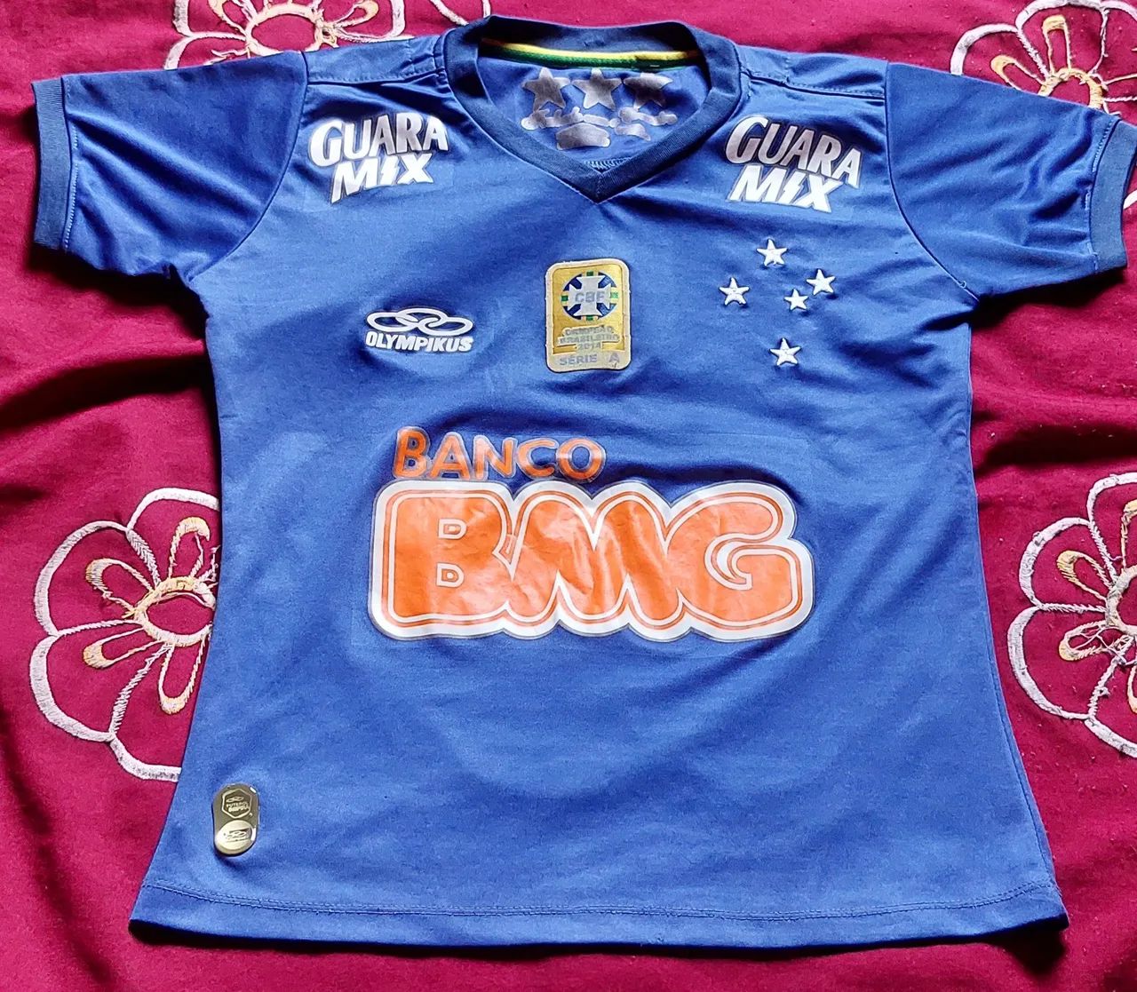 Camisa de Futebol CRUZEIRO feminina- Banco BMG - Tamanho M (semi nova)