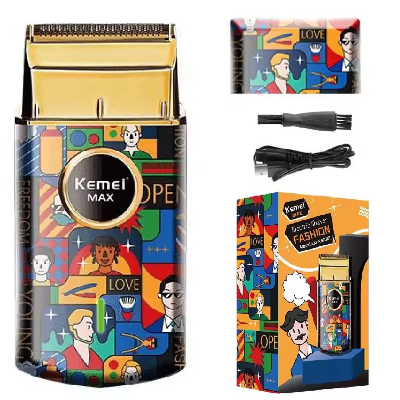 Maquina de barbear profissional Kemei shaver acabamnto Fashion KM-RS7098 - Foto 3