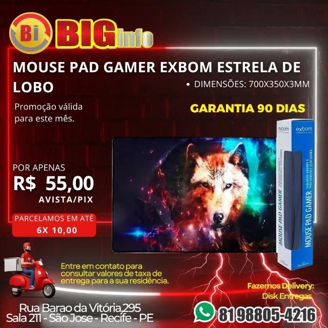 Mousepad Gamer  Extra Grande Exboon