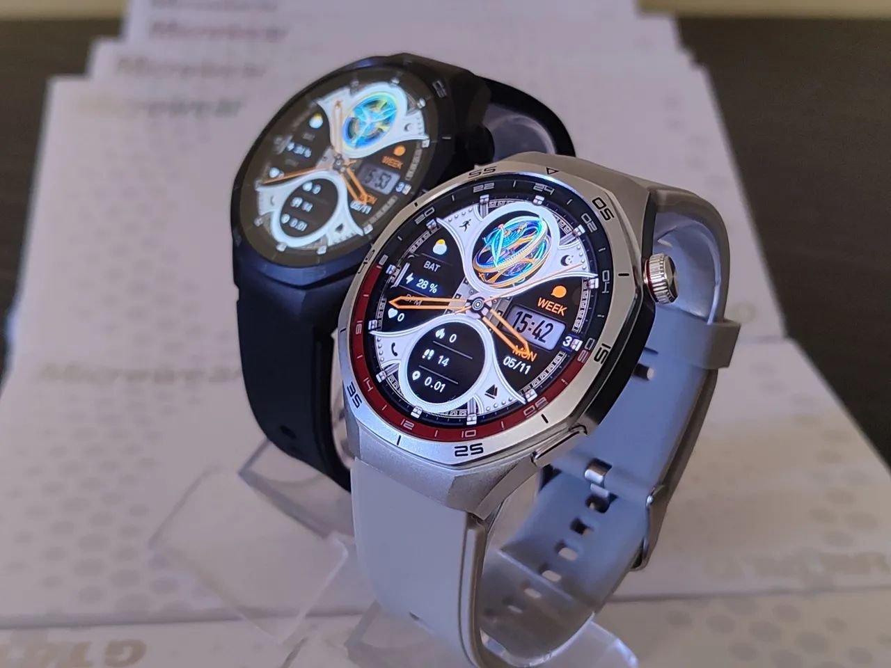 RELÓGIO Smartwatch MA32 MICROWEAR TELA AMOLED REDONDO NOVO NA CAIXA  - Foto 4