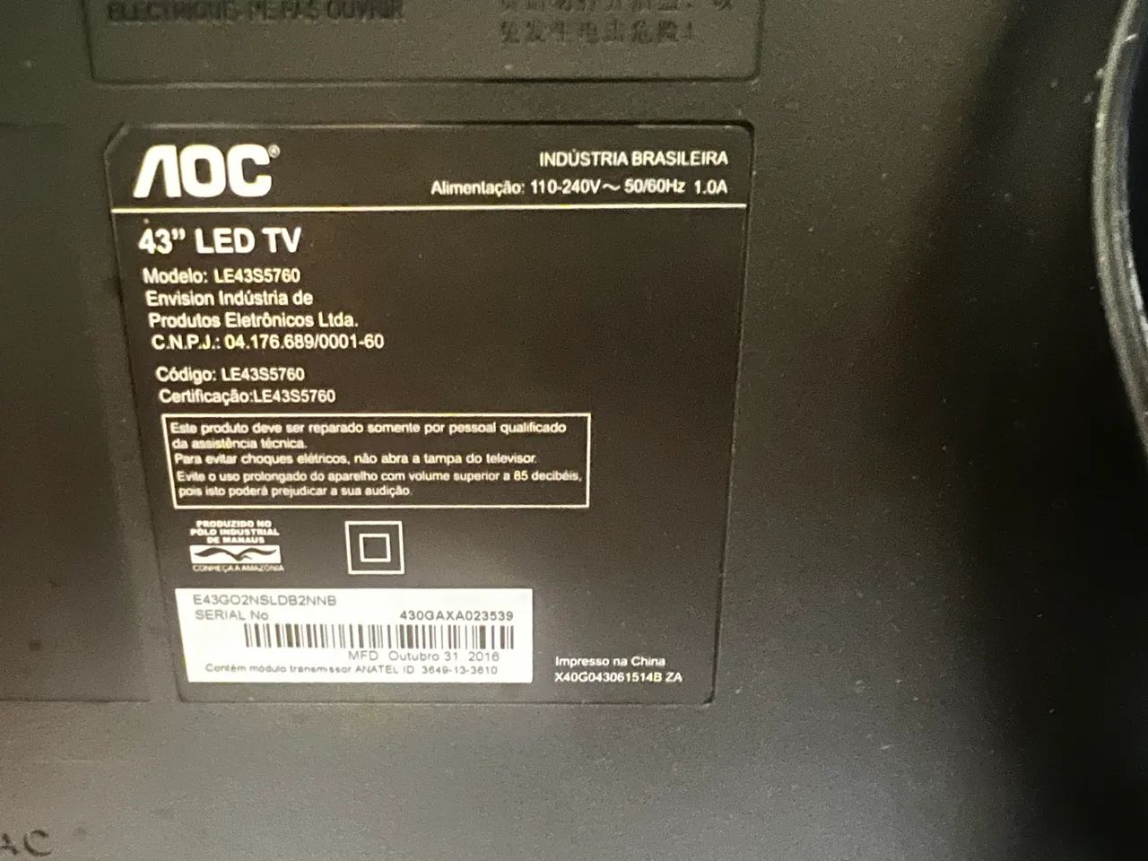 AOC 43" Smart TV64418593151233121