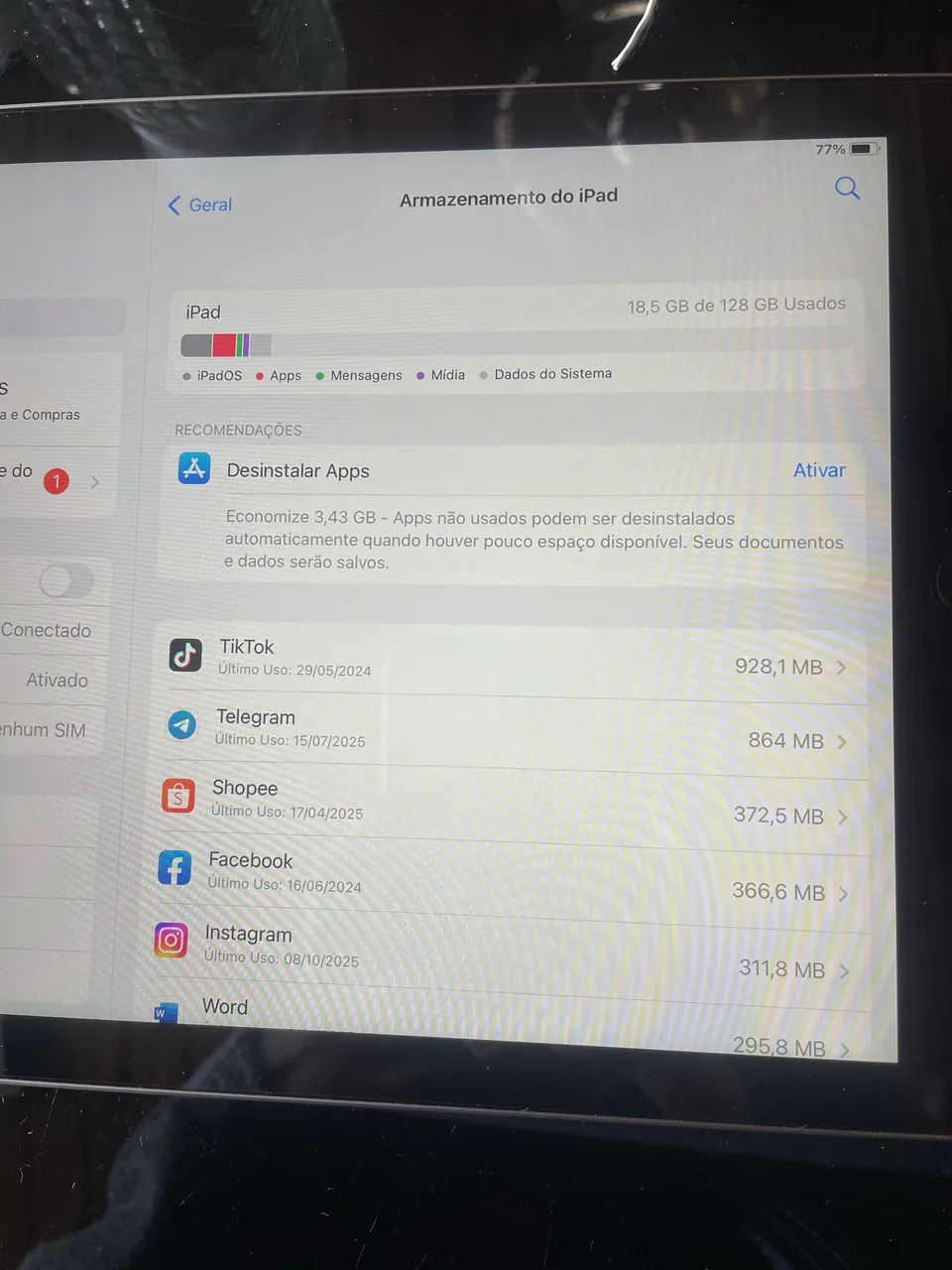 iPad (6º geração) 128 gb, bateria excelente 95% com caneta Pencil  - Foto 2