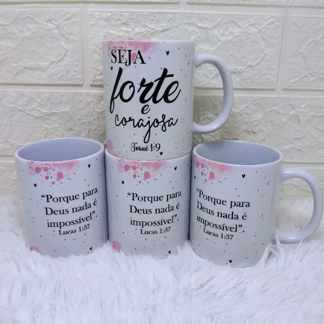 Caneca Personalizada Evangélica, Seja Forte e Corajosa - Foto 2