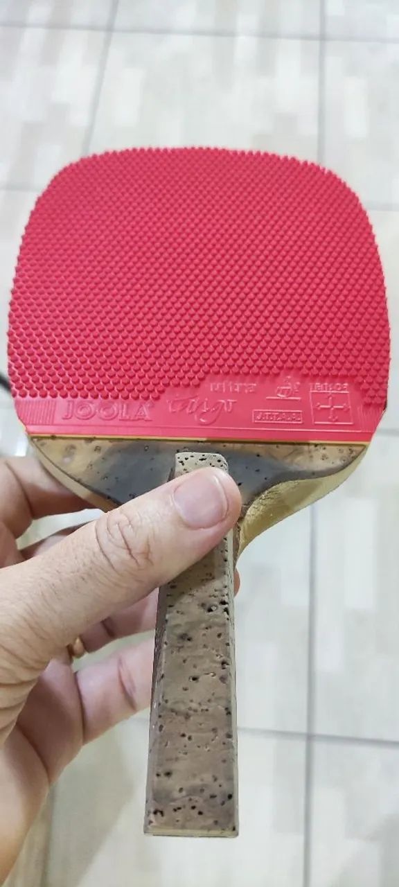 Raquete de Tênis de Mesa xiom Power hinoki com borracha joola tango pino curto  - Foto 4