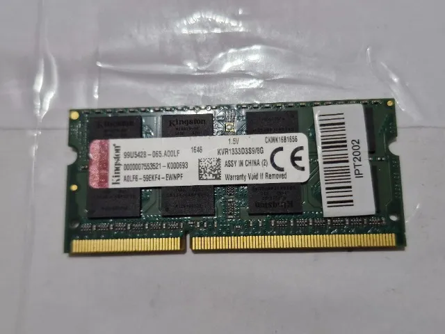 Memória Ram Kingston 8gb 1 Kvr1333d3s9