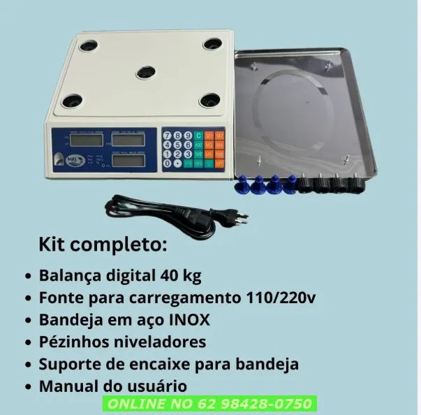 Balança 40kg Digital Eletrônica Alta Precisão Bateria Bivolt - Foto 4