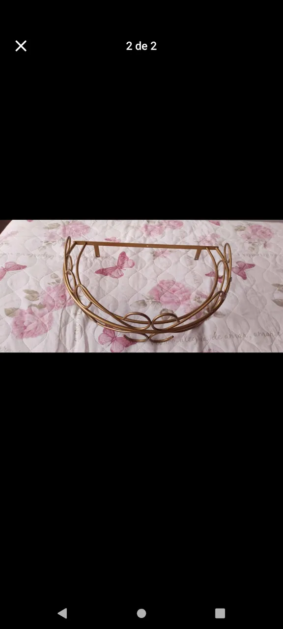 Dossel Mosquiteiro Para Berço Americano Coroa Dourado Novo.