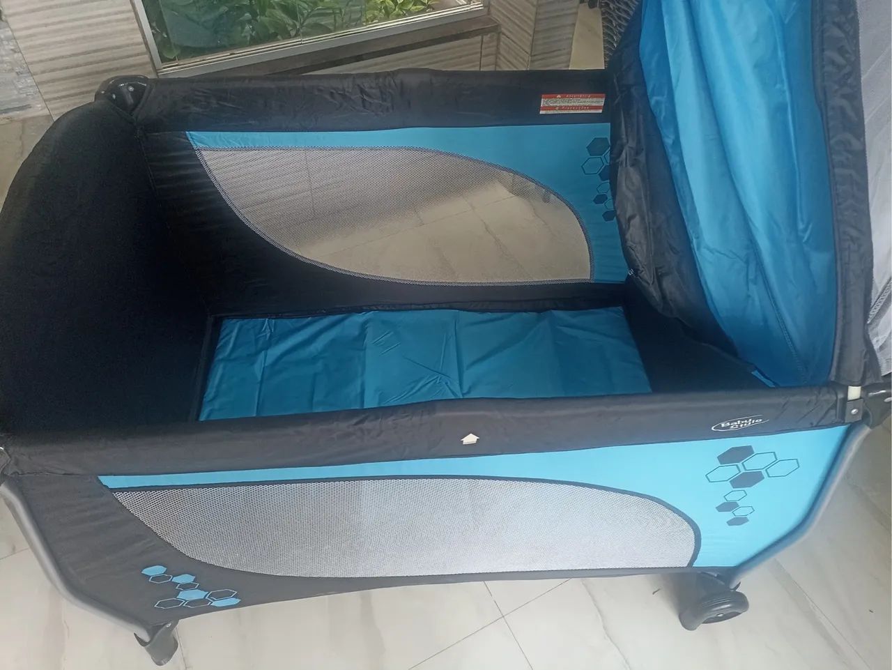 Berço Portátil Bebê- Azul - Foto 2