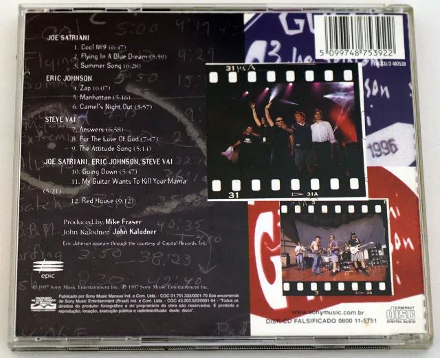 CD G3 Live in Concert - Satriani, Vai e Johnson - Foto 2