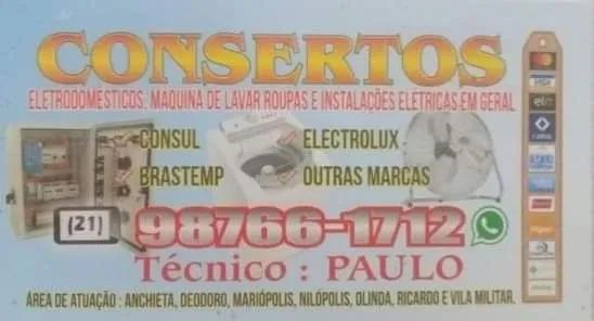 Consertos em máquinas de lavar e certos eletrodomesticos.