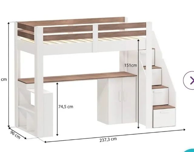 Cama alta infantil e juvenil 