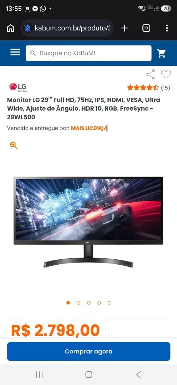 Monitor LG 29 POLEGADAS 2K ULTRAWIDE MUITO BARATO, APROVEITAR TELA TV - Foto 5