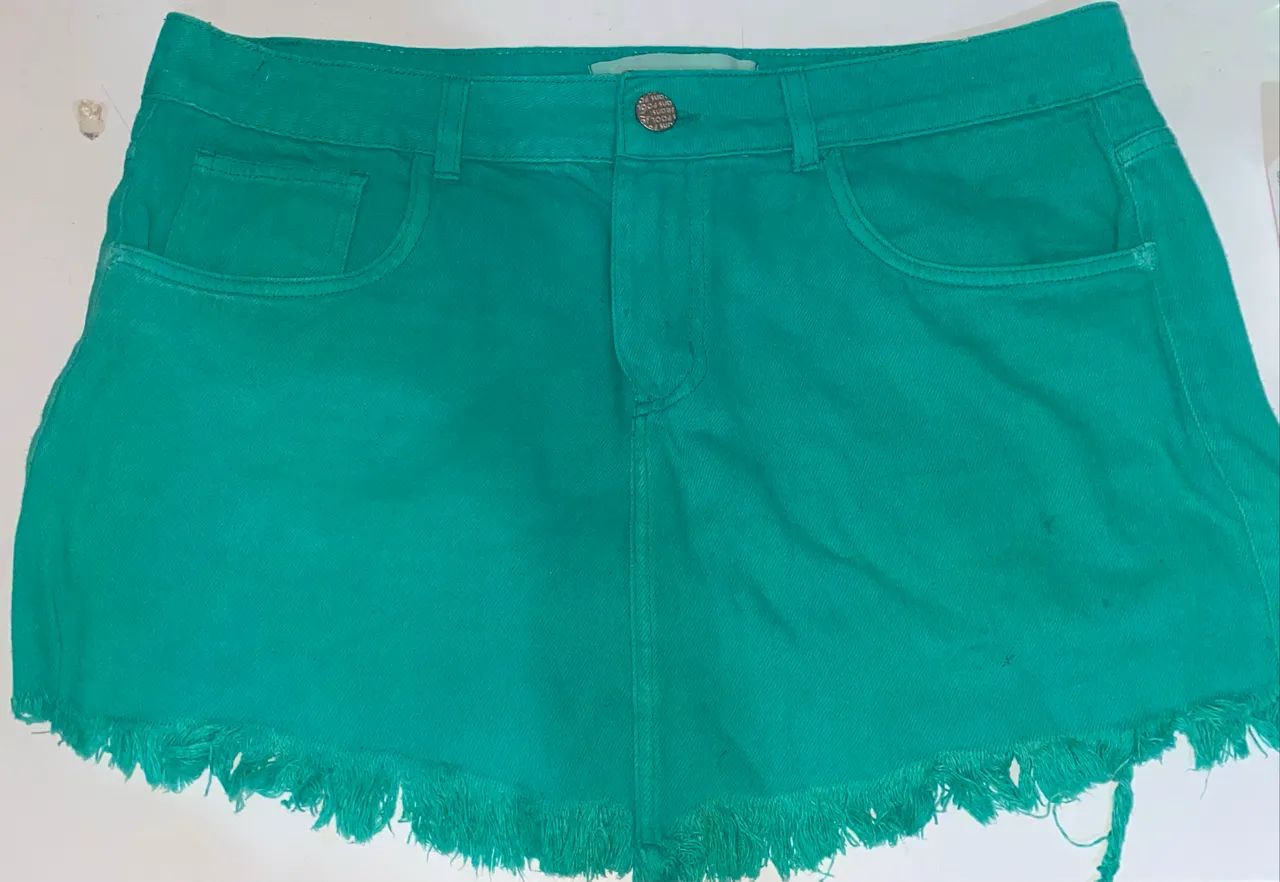 Saia verde jeans