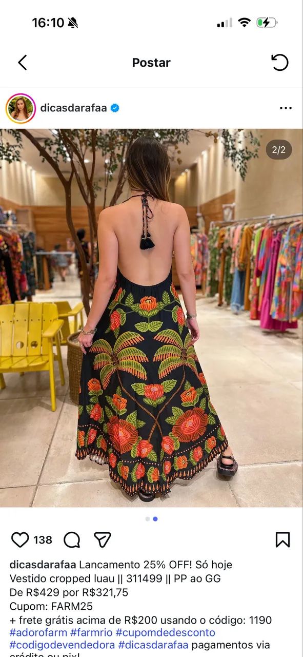 Vestido longo farm - Foto 2
