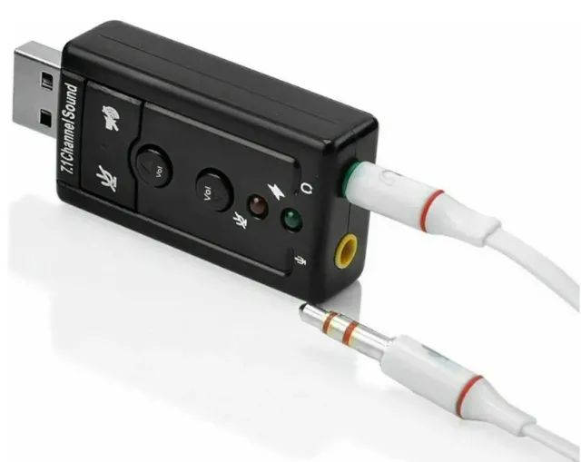 Placa de som externa, usb, pcs e notebooks, com saída p som e microfone! - Foto 2