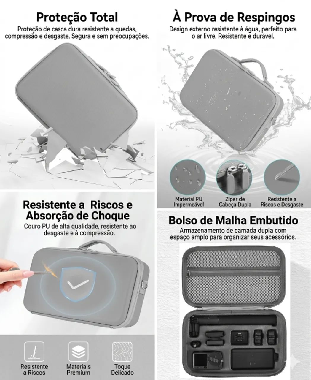 Bolsa Protege Bag Action Cam Dji Osmo Action6 Cabe o Combo Estojo Maletinha Camera de Ação - Foto 5