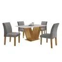 Mesa De Jantar 4 Cadeiras Na Cor Cinza