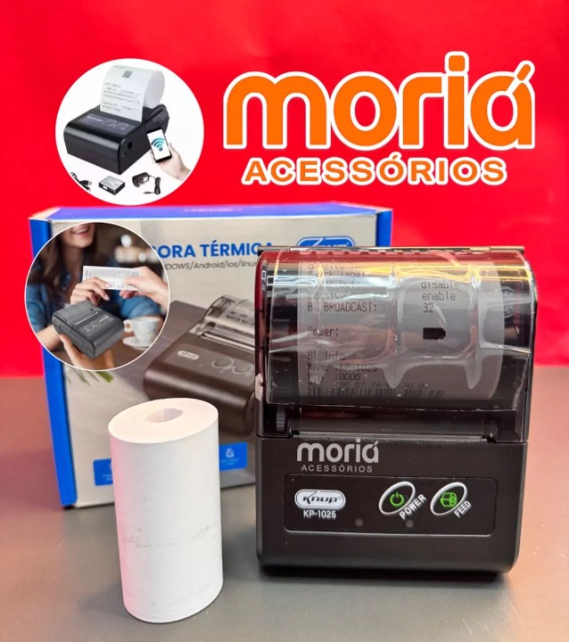 Impressora Térmica Bluetooth Knup Kp-1025 Preto 