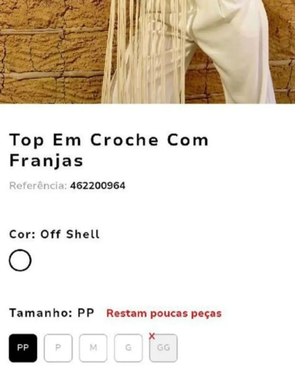 top crochê franjas bege - Foto 3