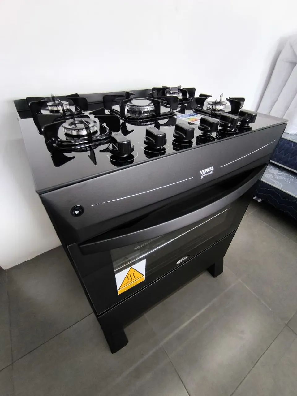 FOGÃO 5 BOCAS COM MESA EM VIDRO TEMPERADO 