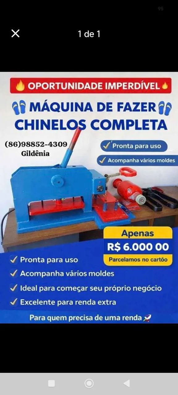 Máquina de fazer chinelo