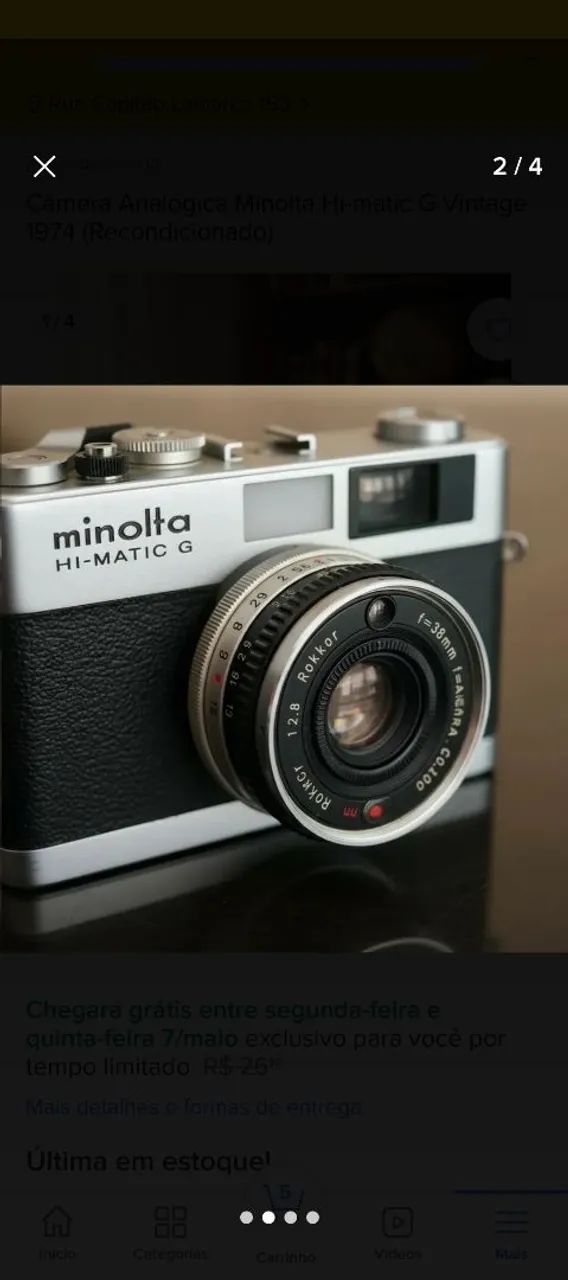 Camera vintage Minolta 1974 - Câmeras e Filmadoras - Japiim