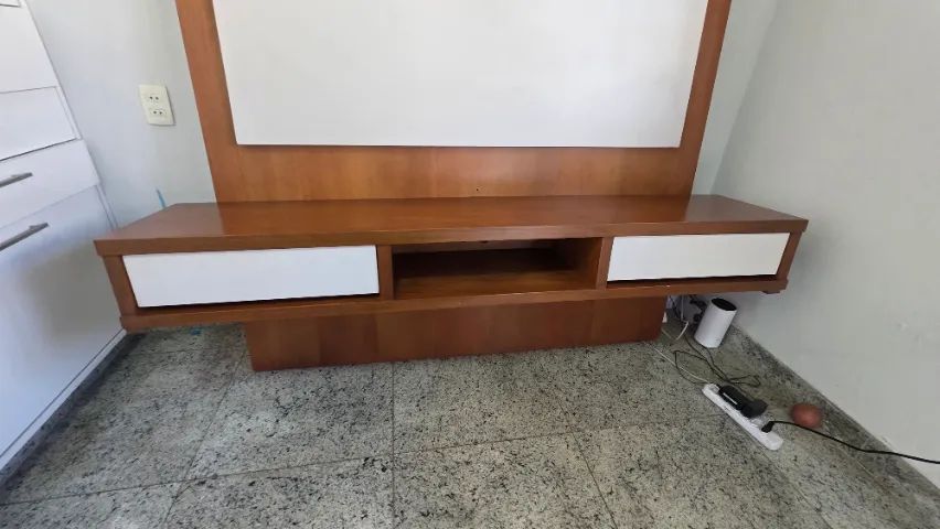 Painel para TV até 65 polegadas Amadeirado Marcela Móveis com 2 Gavetas - Seminovo - Foto 5